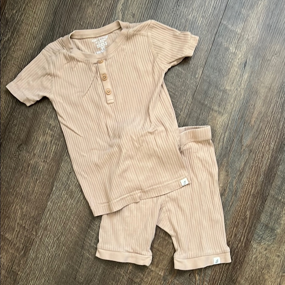 Tan Ribbed Toddler Outfit